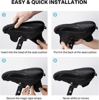 YOUNGDO ergonomikus gel nyeregvédő, puha párnázott kerékpár nyereg borítás esővédelemmel - Schmal, Black 5