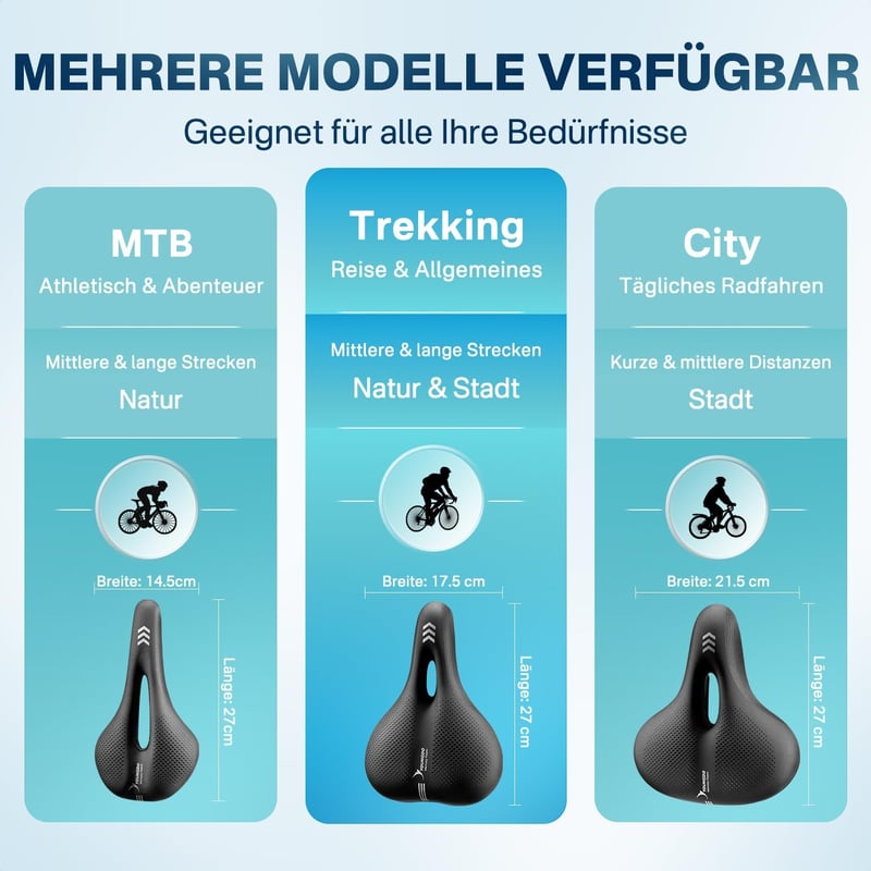 YOUNGDO ergonomikus kerékpár nyereg memóriahabbal, vízálló, légáteresztő, ütéselnyelő