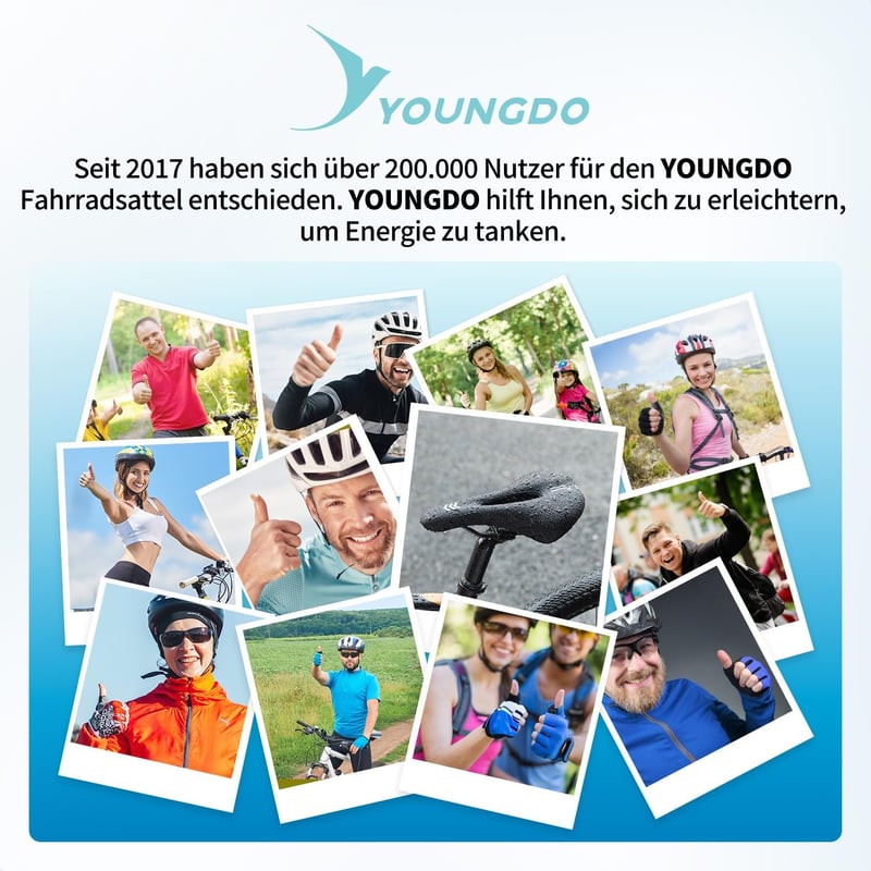 YOUNGDO ergonomikus kerékpár nyereg memóriahabbal, vízálló, légáteresztő, ütéselnyelő