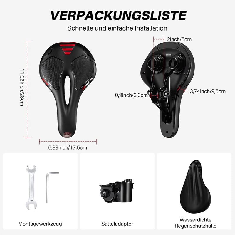 YOUNGDO Gel Kerékpár Nyereg Ergonomikus Puha Kényelmes Vízálló