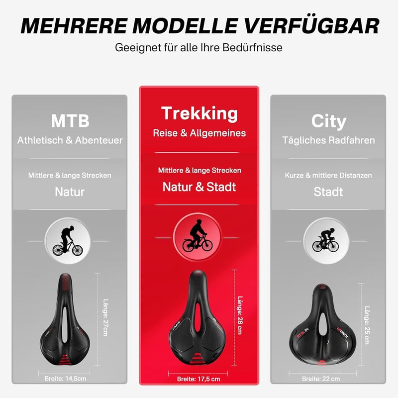 YOUNGDO Gel Kerékpár Nyereg Ergonomikus Puha Kényelmes Vízálló