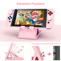 Younik Nintendo Switch Kiegészítő Csomag 17 az 1-ben Lányoknak - Hordtáska 9 játékkártya-tartóval, Állvány, Védőtok, Rózsaszín 6