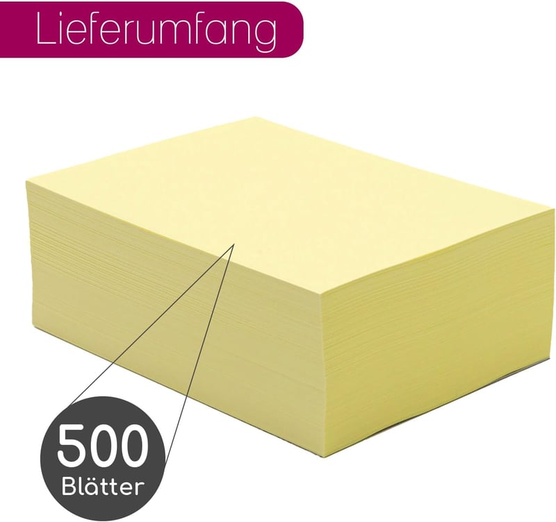 younikat 500 lap A6 sárga nyomtatópapír 80 g/m² lézer és tintasugaras nyomtatóhoz - Yellow, DIN A6, pack of 500