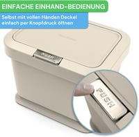 YourCasa 5L Szagtalan Komposztáló Edény Krém Színben Nyomógombbal 4