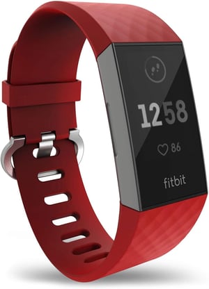 Yousave Accessories silikonski zamjenski remen za Fitbit Charge 3 - veličina S - crveni