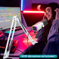 YOUSHARES fehér mikrofon boom kar állvány forgatható asztali tartó 3/8-5/8 adapterrel FIFINE AM8 XLR USB mikrofonhoz 2