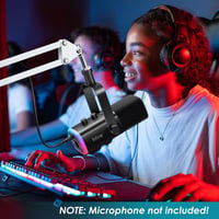 YOUSHARES fehér mikrofon boom kar állvány forgatható asztali tartó 3/8-5/8 adapterrel FIFINE AM8 XLR USB mikrofonhoz 6