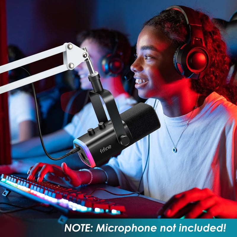 YOUSHARES fehér mikrofon boom kar állvány forgatható asztali tartó 3/8-5/8 adapterrel FIFINE AM8 XLR USB mikrofonhoz