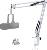 YOUSHARES fehér mikrofon boom kar állvány forgatható asztali tartó 3/8-5/8 adapterrel FIFINE AM8 XLR USB mikrofonhoz 1