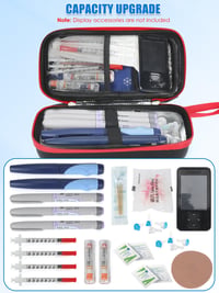 YOUSHARES Inzulin Hűtőtáska Hőmérséklet Kijelzővel, GLP-1 Diabetikus Gyógyszer Hűtőtáska Mounjaro-hoz, 2 TSA Jégakkuval, Utazáshoz - Fekete 3