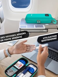 YOUSHARES Inzulin Hűtőtáska Hőmérővel, Diabéteszhez, 2 Jégakkuval, Zöld 7