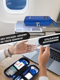 YOUSHARES Inzulinhűtő táska diabéteszhez hőmérővel és 2 jégakkuval 7
