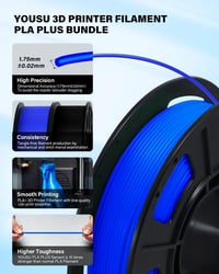 Yousu PLA Plus filament 1,75 mm 3D tlačová struna, balenie 250 g x 10 kotúčov, čierna, biela, sivá, červená, modrá, zelená, oranžová, ružová, fialová, transparentná 7
