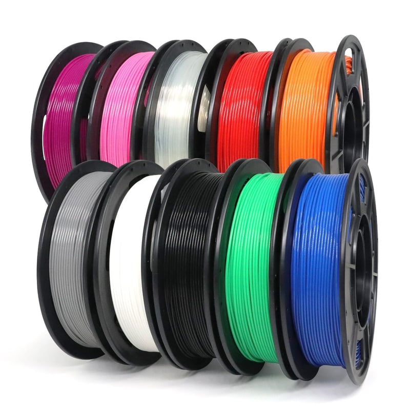 Yousu PLA Plus filament 1,75 mm 3D tlačová struna, balenie 250 g x 10 kotúčov, čierna, biela, sivá, červená, modrá, zelená, oranžová, ružová, fialová, transparentná