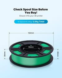 Yousu PLA Plus filament 1,75 mm 3D tlačová struna, balenie 250 g x 10 kotúčov, čierna, biela, sivá, červená, modrá, zelená, oranžová, ružová, fialová, transparentná 9