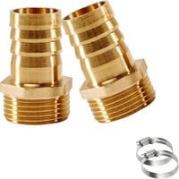 YOUZMY set 2 bucăți niplu din alamă pentru furtun de 1 inch, adaptor cu filet exterior de 1 țol (25 mm), conector cu șurub pentru furtun 5