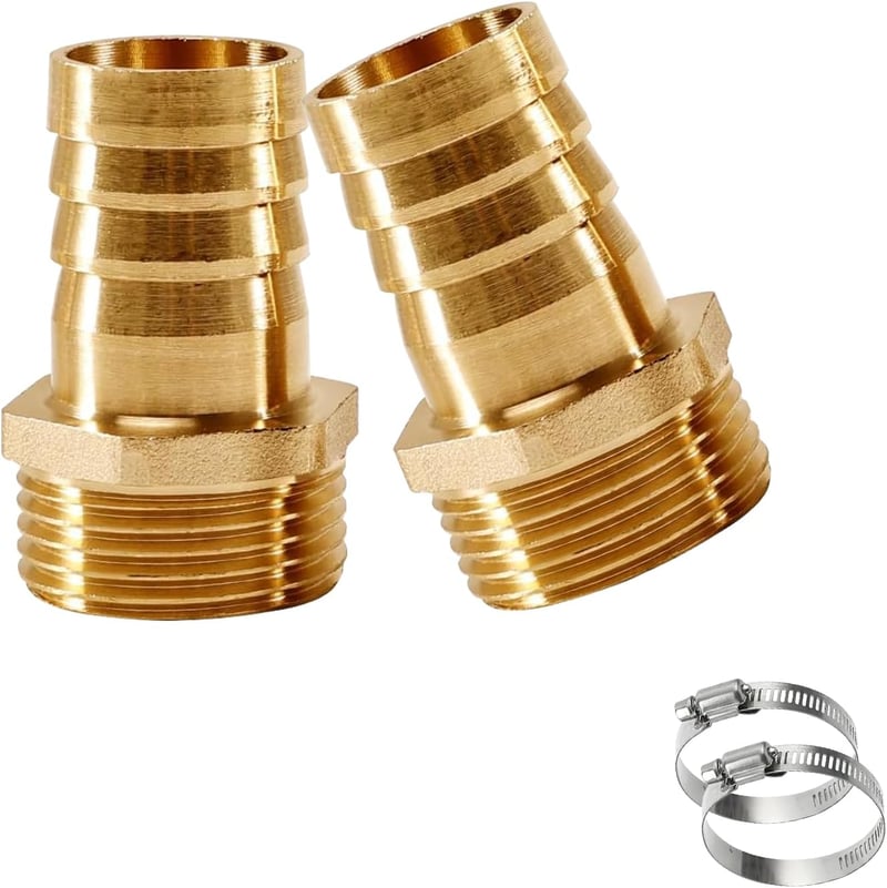 YOUZMY set 2 bucăți niplu din alamă pentru furtun de 1 inch, adaptor cu filet exterior de 1 țol (25 mm), conector cu șurub pentru furtun