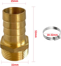 YOUZMY set 2 bucăți niplu din alamă pentru furtun de 1 inch, adaptor cu filet exterior de 1 țol (25 mm), conector cu șurub pentru furtun 2