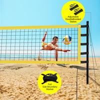 Yoving Röplabda Háló Szett 9,5m Magasságállítható Acélvázas Strandröplabda 6