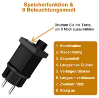 yowin 24V EU Adapter Fényfüzérekhez - 9 Világítási Mód, Időzítő, Memória Funkcióval, IP44 Vízálló Transzformátor Karácsonyi Fényekhez, Jégcs 6
