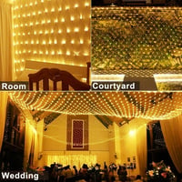 yowin Kültéri Fényfüzér Háló 3x2m 200 LED Meleg Fehér - IP65 Vízálló, 8 Üzemmód, Időzítő, Összekapcsolható Fényháló Kertbe, Erkélyre, Beltér 8