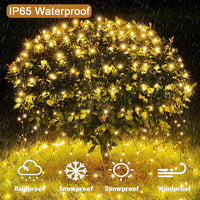 yowin Kültéri Fényfüzér Háló 3x2m 200 LED Meleg Fehér - IP65 Vízálló, 8 Üzemmód, Időzítő, Összekapcsolható Fényháló Kertbe, Erkélyre, Beltér 5