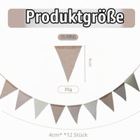 Yphzmtz Vonkajšia vlajková girlanda 3 ks (4 m) Vodoodolná jutová boho girlanda béžová/hnedá na vintage svadbu, záhradnú párty a do detskej izby, 36 vlajok 2