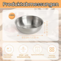 YPLANGENT Set 4 Boluri pentru Sos din Oțel Inoxidabil – ø 8,5 cm Bol Rotund pentru Aperitive, Sosuri, Sushi, Condimente, Gustări, Restaurant, Acasă 3