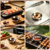 YPLANGENT Set 4 Boluri pentru Sos din Oțel Inoxidabil – ø 8,5 cm Bol Rotund pentru Aperitive, Sosuri, Sushi, Condimente, Gustări, Restaurant, Acasă 7