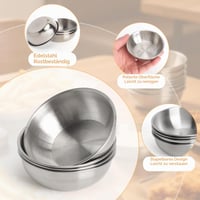 YPLANGENT Set 4 Boluri pentru Sos din Oțel Inoxidabil – ø 8,5 cm Bol Rotund pentru Aperitive, Sosuri, Sushi, Condimente, Gustări, Restaurant, Acasă 4