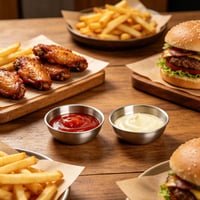 YPLANGENT Set 4 Boluri pentru Sos din Oțel Inoxidabil – ø 8,5 cm Bol Rotund pentru Aperitive, Sosuri, Sushi, Condimente, Gustări, Restaurant, Acasă 2