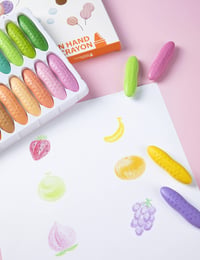YPLUS Arašidové voskovky pre malé deti – 24 pastelových farieb, netoxické, ľahko uchopiteľné, umývateľné voskové pastelky pre deti 5