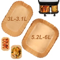 YQL papir za pečenje za friteze na vrući zrak za uređaje Tefal Dual / Philips / Cecotec - 50+50 kom. 2