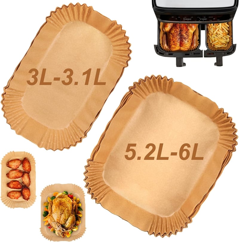 YQL Légfriteuse Sütőpapír Tefal/Philips/Cecotec 100db Dual Kosár
