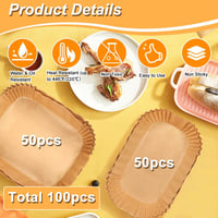 YQL Légfriteuse Sütőpapír Tefal/Philips/Cecotec 100db Dual Kosár 3