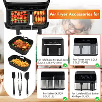 YQL Tefal Dual Easy Fry szilikon forma és rács szett - légfriteusz kiegészítő - Black, Silicone 2