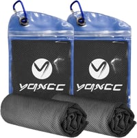 YQXCC Hűsítő Törölköző Szett, 2 db Sötétszürke Mikroszálas Sportöltöző, 120x30 cm, Azonnali Hűtés Jógához, Edzéshez, Strandhoz, Golfhoz, Túr - 2 Dark Grey 1