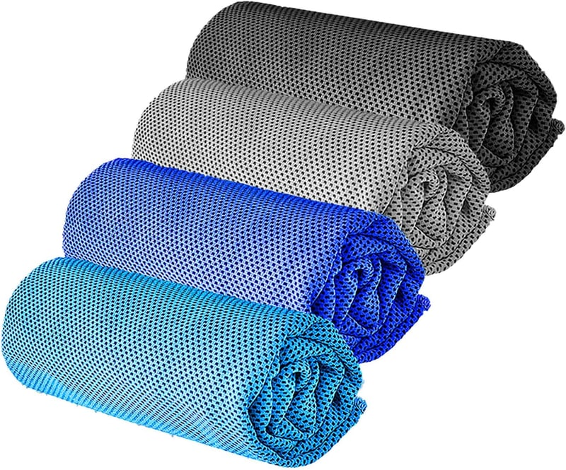 YQXCC Hűtőtörlköző szett 4 db, 120x30 cm, mikroszálas sportöltözet hűtéshez