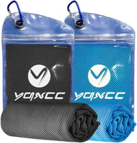 YQXCC Hűtőtörlő 2 db 120x30 cm, mikroszálas sportöltöny, jégkendő edzéshez - 2-Light Blue/Dark Grey 1