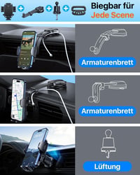 YRU 360° Autós Telefontartó Alumínium Szívókorongos iPhone 16 Pro Max Kompatibilis 4