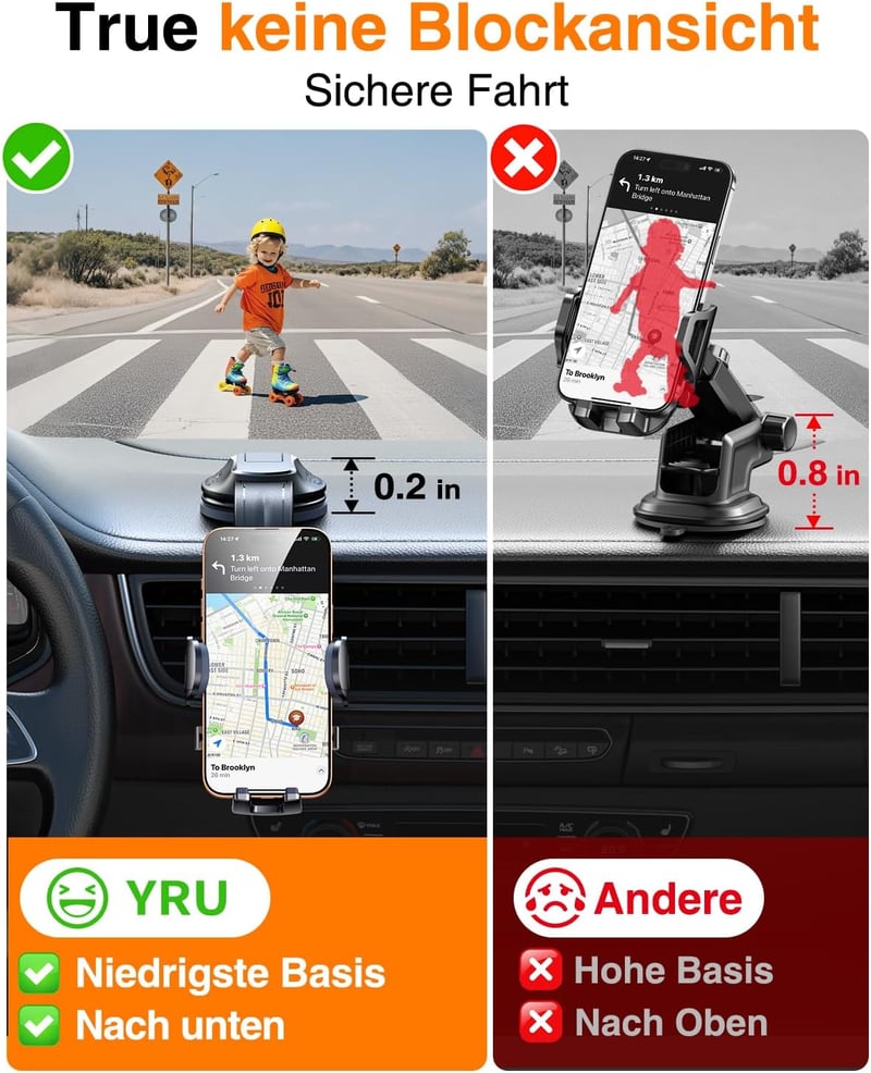 YRU 360° Autós Telefontartó Alumínium Szívókorongos iPhone 16 Pro Max Kompatibilis