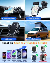 YRU Autós Telefontartó 360° Forgó Szélvédő és Légcsatorna Rögzítés iPhone 16 15 14 13 Pro Max 2