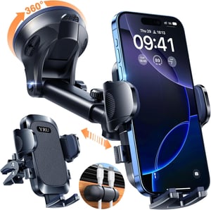 Držiak na mobil do auta YRU, 360° otočný, uchytenie na čelné sklo a do vetracej mriežky pre iPhone 16 15 14 13 Pro Max