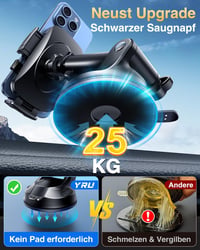 YRU Autós Telefontartó Erős Szívókoronggal és Klipsz iPhone Samsung Univerzális 3
