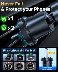 YRU MagSafe Autós Telefontartó Mágnes, Szellőzőrácsra és Műszerfalra, iPhone Android 9