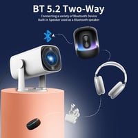 Ysametp 5G WiFi Bluetooth mini hordozható videoprojektor fehér, Full HD 1080P, 4K támogatás, 8000 Lumen, HDMI USB, TV Stickhez laptophoz tab 7