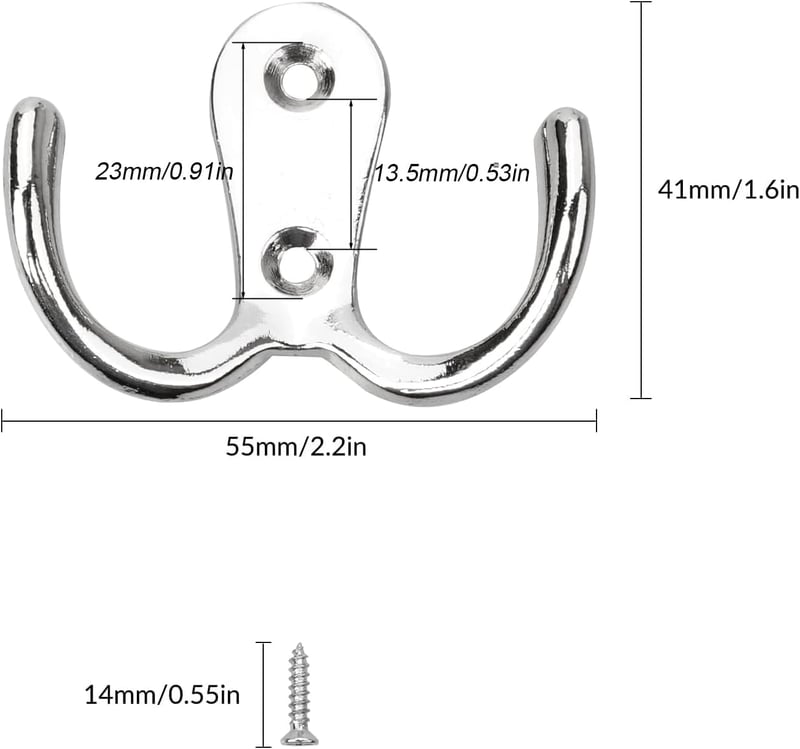 YSDMY 8 darabos ezüst dupla ruhaakasztó szett csavarokkal