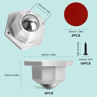 YSDMY Öntapadós Bútor Görgők 8db - 20mm 360° Forgó Gömbkerekek Konyhai Eszközökhöz, Kisebb Bútorokhoz, Tárolódobozokhoz 2