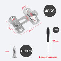 YSDMY Rozsdamentes Ajtózár 4 db Fekete Ajtóretesz 3 Inch Kapu Ablak Fürdőszoba 2