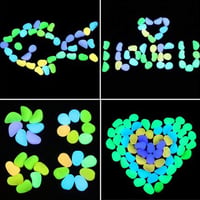 YSDMY Világító Kövek 100db Fluoreszkáló Kavics Dekoráció Akvárium Kert 5